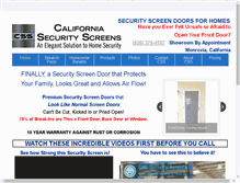 Tablet Screenshot of californiasecurityscreens.com